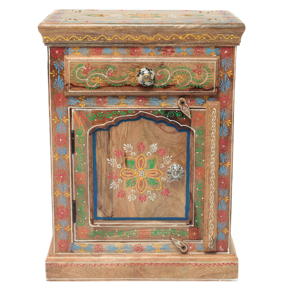 Gaveteiro Indiano em Madeira Pintado à Mão – Arte e Cor na Decoração - Imagem 6