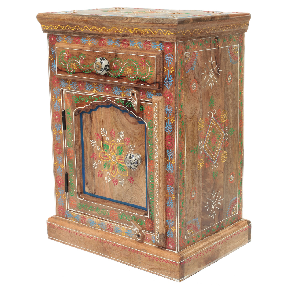 Gaveteiro Indiano em Madeira Pintado à Mão – Arte e Cor na Decoração - Imagem 8