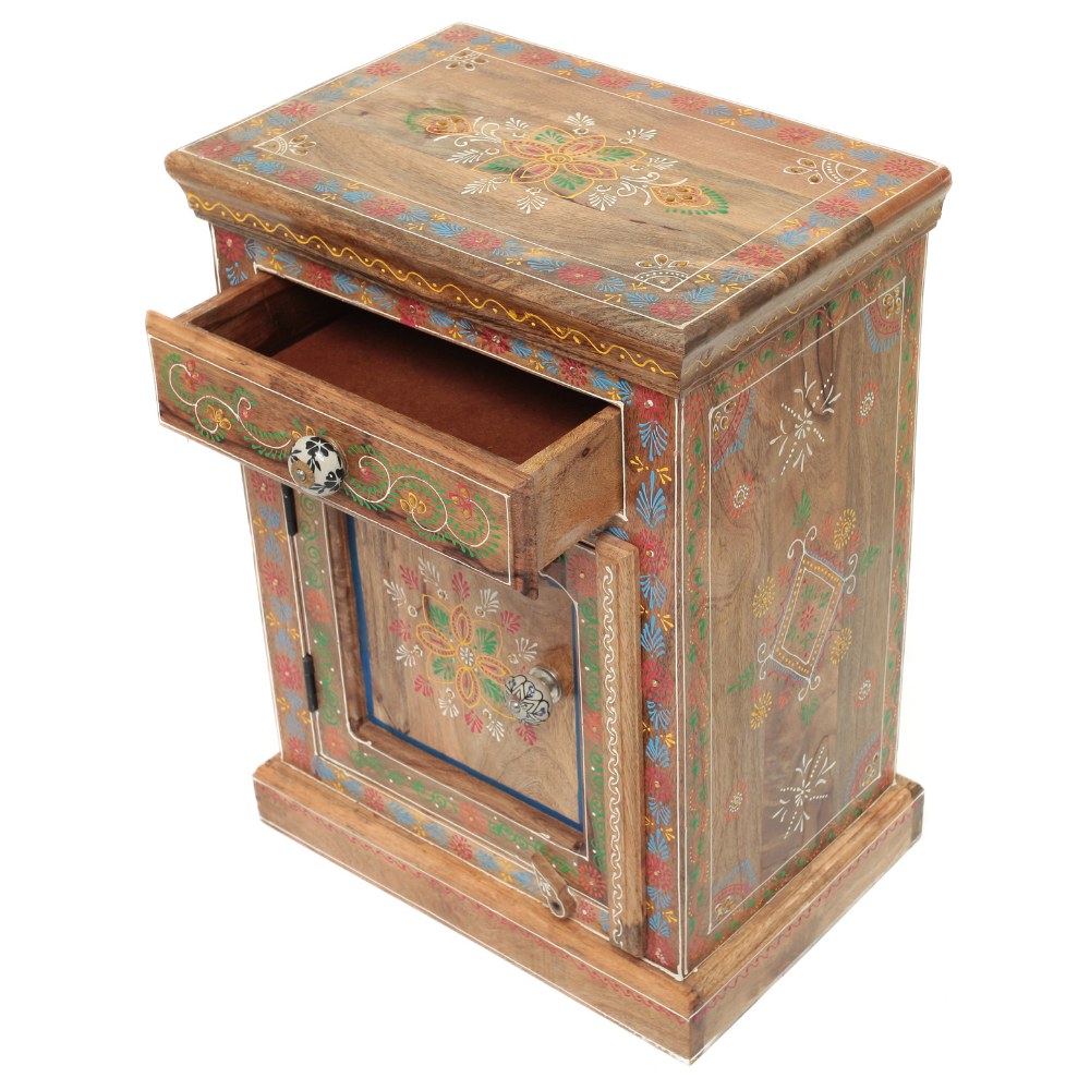 Gaveteiro Indiano em Madeira Pintado à Mão – Arte e Cor na Decoração - Imagem 9