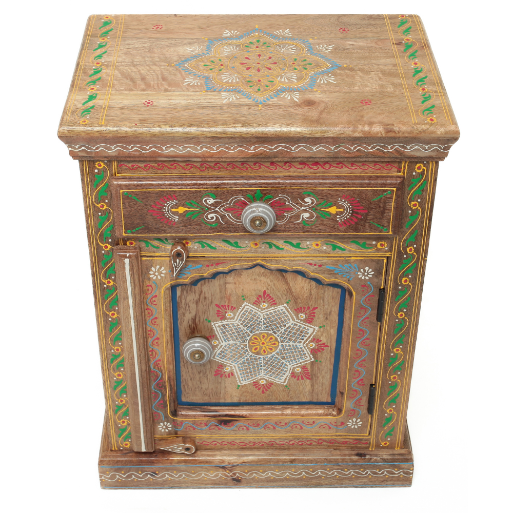 Gaveteiro Indiano em Madeira Pintado à Mão – Arte e Cor na Decoração - Imagem 10