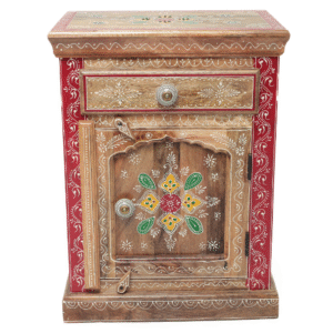 Gaveteiro Indiano em Madeira Pintado à Mão – Arte e Cor na Decoração