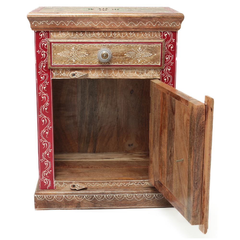 Gaveteiro Indiano em Madeira Pintado à Mão – Arte e Cor na Decoração - Imagem 2
