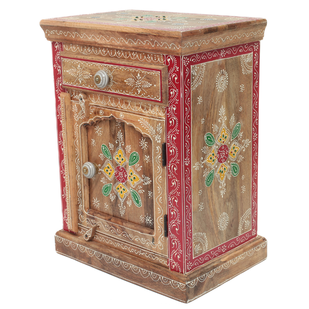 Gaveteiro Indiano em Madeira Pintado à Mão – Arte e Cor na Decoração - Imagem 4