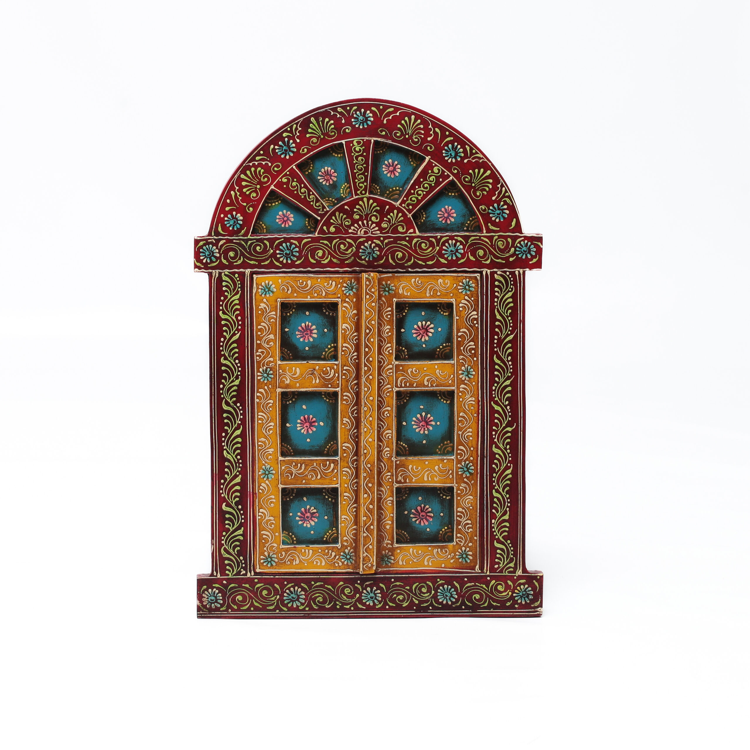 Painel Janela Indiana Artesanal – Pintado à Mão com Detalhes Étnicos - Imagem 5