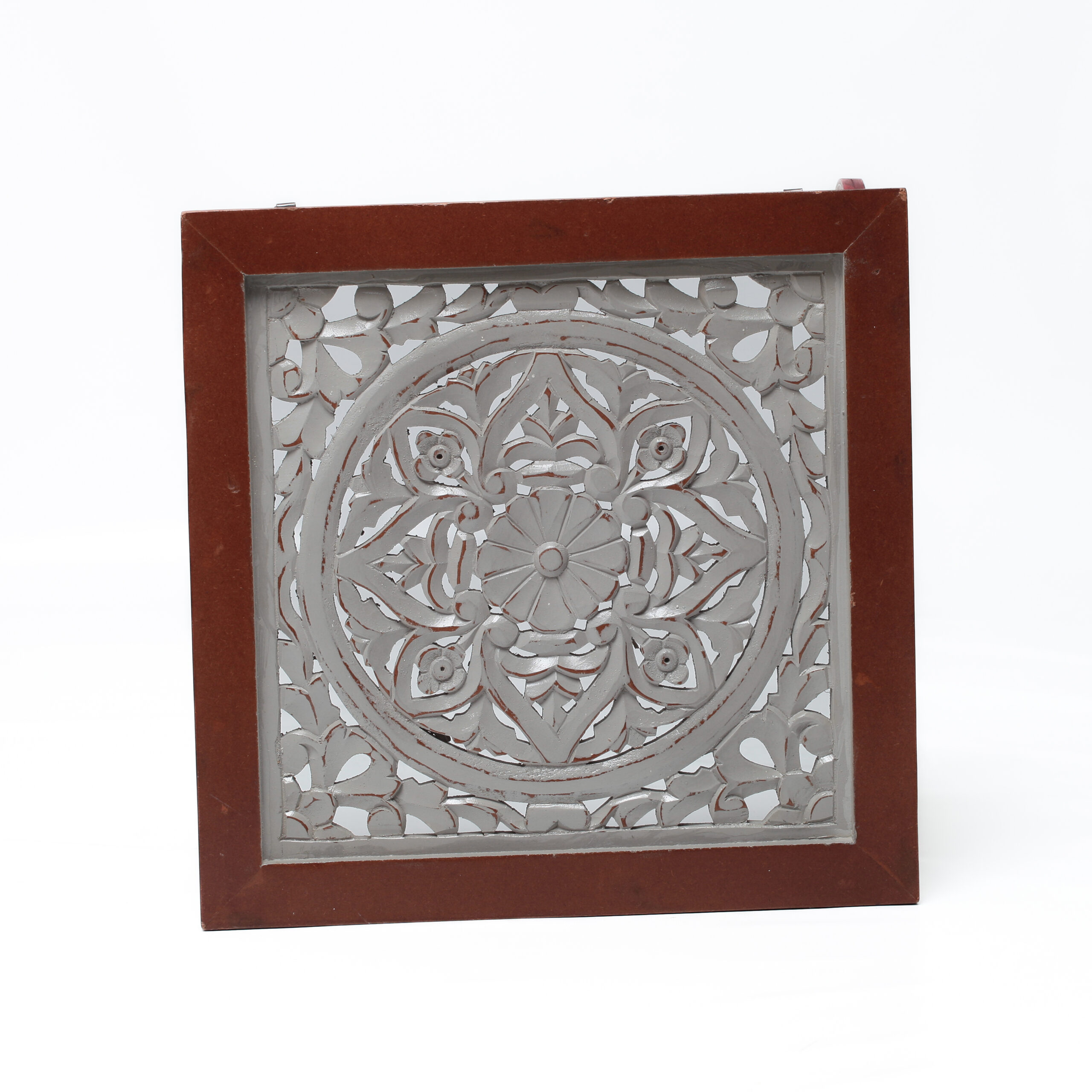 Painel Decorativo Indiano Entalhado – Arte em Madeira Pintada à Mão - Imagem 5