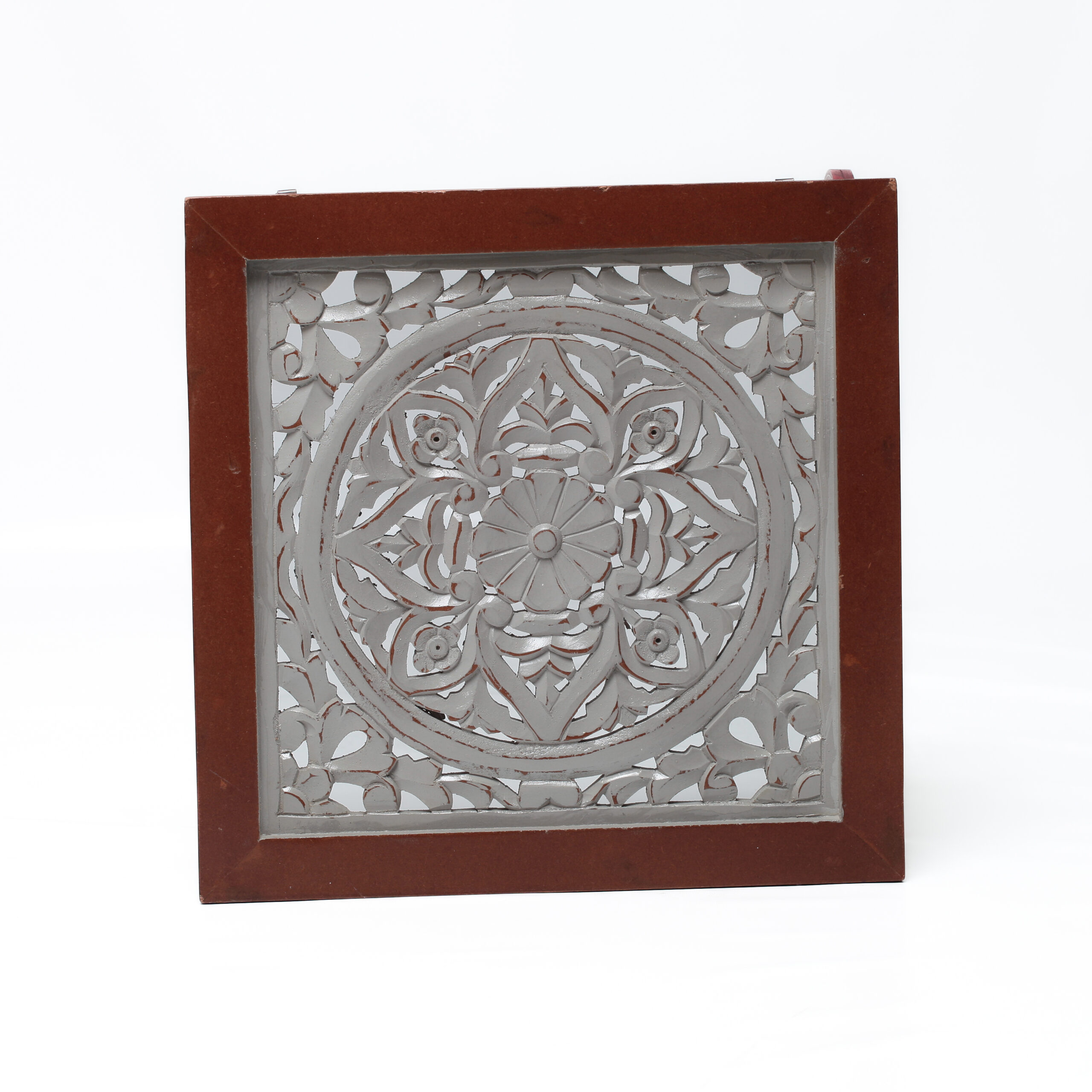 Painel Decorativo Indiano Entalhado – Arte em Madeira Pintada à Mão - Imagem 4